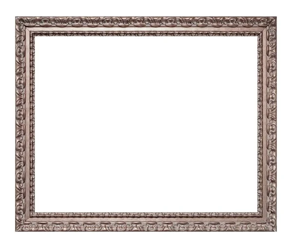 Moldura Prata Para Pinturas Espelhos Fotos Isoladas Fundo Branco Elemento — Fotografia de Stock