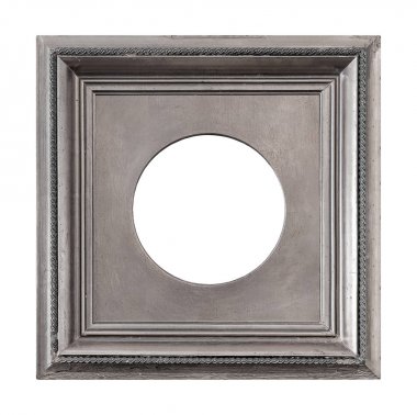 Beyaz arka planda izole edilmiş resimler, aynalar ya da fotoğraf için gümüş çerçeve. Kırpma yolu ile tasarım ögesi