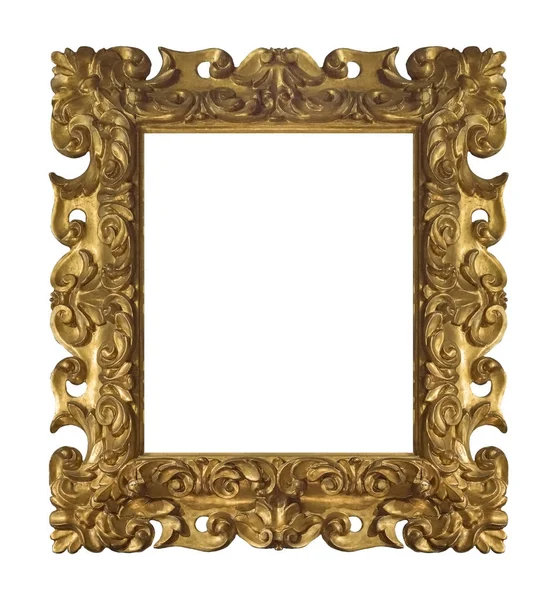 Golden Frame Paintings Mirrors Photo Isolated White Background Design Element — Stock Photo, Image