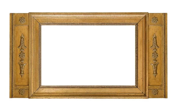 Moldura Dourada Para Pinturas Espelhos Fotos Isoladas Fundo Branco Elemento — Fotografia de Stock