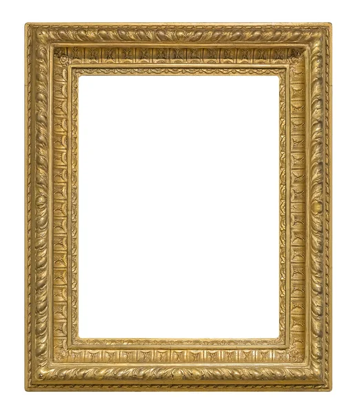 Tablolar, aynalar veya beyaz arka planda izole edilmiş fotoğraf için altın çerçeve. Kırpma yolu ile tasarım ögesi