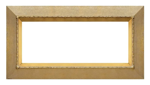 Panoramic Golden Frame Paintings Mirrors Photo Isolated White Background — Stock Photo, Image