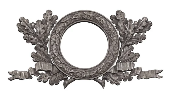Silver Decorative Wreaths Isolated White Background Design Element Clipping Path — Stock Photo, Image