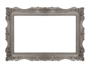 Tablolar, aynalar veya beyaz arka planda izole edilmiş fotoğraf için altın çerçeve. Kırpma yolu ile tasarım ögesi