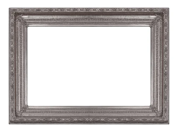 Zilveren Frame Voor Schilderijen Spiegels Foto Geïsoleerd Witte Achtergrond — Stockfoto