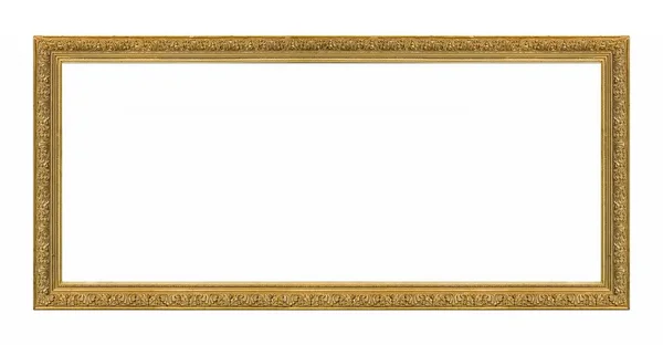 白い背景に隔離された絵画 鏡や写真のためのパノラマ黄金のフレーム — ストック写真