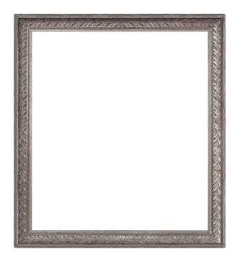 Beyaz arkaplanda izole edilmiş resimler, aynalar veya fotoğraf için gümüş çerçeve