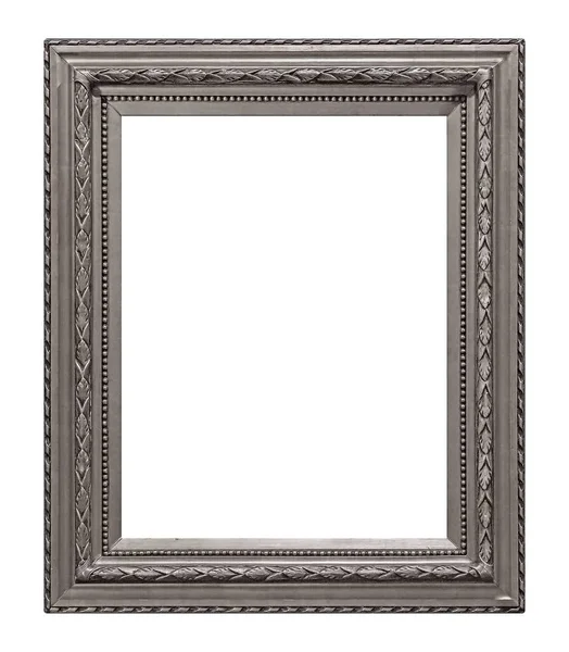 Beyaz arkaplanda izole edilmiş resimler, aynalar veya fotoğraf için gümüş çerçeve