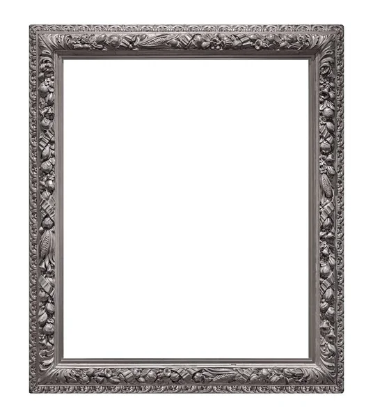 Beyaz arkaplanda izole edilmiş resimler, aynalar veya fotoğraf için gümüş çerçeve