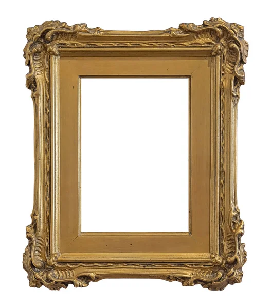 Golden Frame Paintings Mirrors Photo Isolated White Background Design Element — Stock Photo, Image