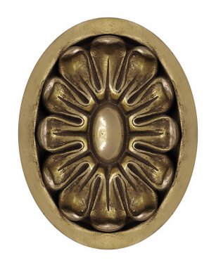 Beyaz arkaplanda izole edilmiş çiçek desenli altın dekoratif element