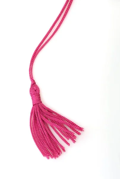 Pink Silk Tassel Isolated White Background Creating Graphic Concepts — Stock Photo, Image