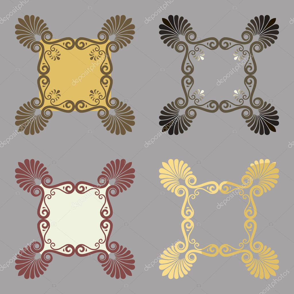 Set of frames for paintings, mirrors or photo isolated on white background