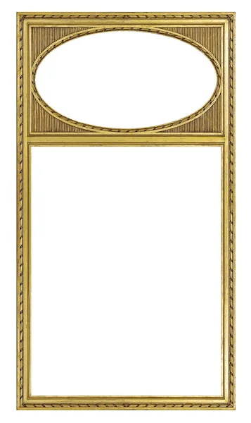 双金框 Diptych 用于在白色背景下隔离的绘画 镜子或照片 具有剪切路径的设计元素 — 图库照片