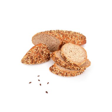 Ekmek beyaz arkaplanda izole edildi