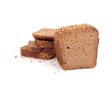 Ekmek beyaz arkaplanda izole edildi