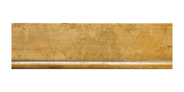 Золотая Позолоченная Деревянная Панель Белом Фоне — стоковое фото