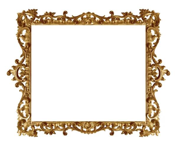 Golden Frame Paintings Mirrors Photo Isolated White Background Design Element — Stock Photo, Image