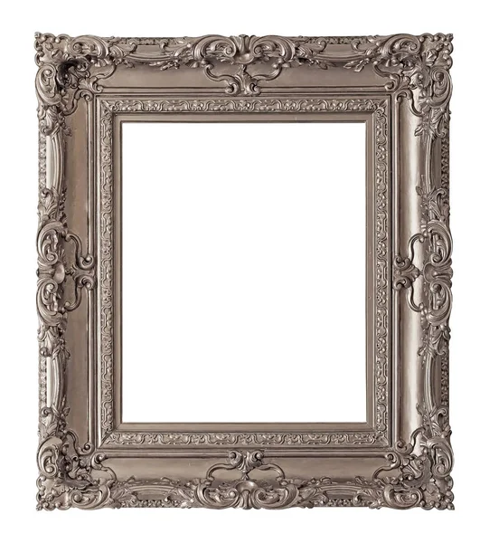 Silver Frame Paintings Mirrors Photo Isolated White Background Design Element — Stock Photo, Image