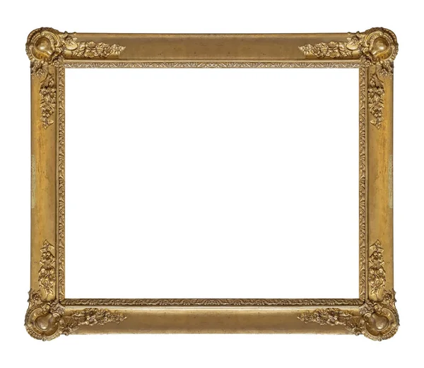 Moldura Dourada Para Pinturas Espelhos Fotos Isoladas Fundo Branco Elemento — Fotografia de Stock