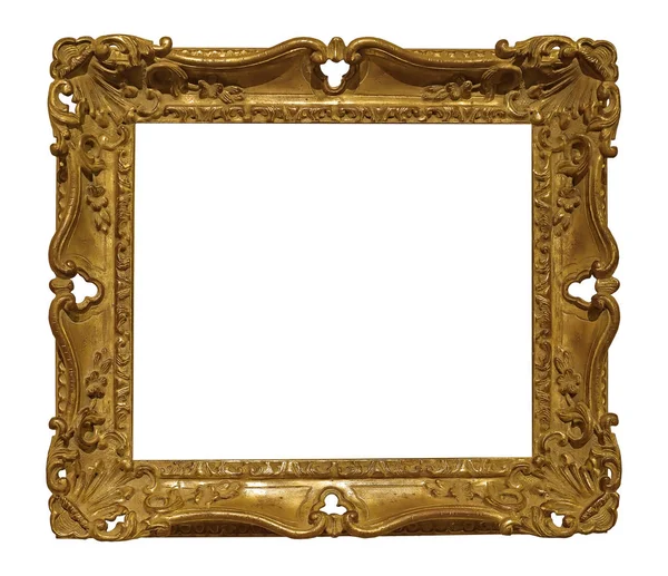 Golden Frame Paintings Mirrors Photo Isolated White Background Design Element — Stock Photo, Image