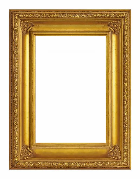 Golden Frame Paintings Mirrors Photo Isolated White Background — Stock Photo, Image