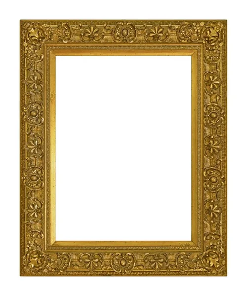 Golden Frame Paintings Mirrors Photo Isolated White Background — Stock Photo, Image