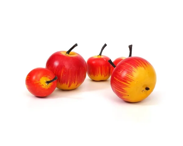 Zabawki Postaci Jabłek Boże Narodzenie Izolowane Białym Tle — Zdjęcie stockowe
