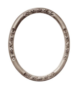 Beyaz arkaplanda izole edilmiş resimler, aynalar veya fotoğraf için gümüş çerçeve