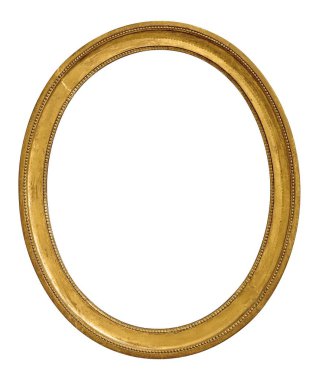 Beyaz arkaplanda izole edilmiş resimler, aynalar veya fotoğraf için altın çerçeve