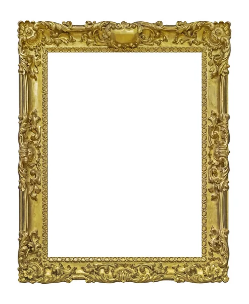 Золота Рамка Картин Дзеркал Або Фото Ізольована Білому Тлі Дизайн — стокове фото