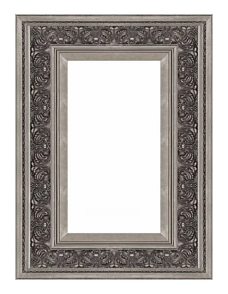 Cornice Argento Quadri Specchi Foto Isolate Sfondo Bianco — Foto Stock