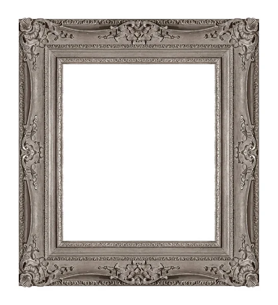 Silver Frame Paintings Mirrors Photo Isolated White Background Design Element — Stock Photo, Image