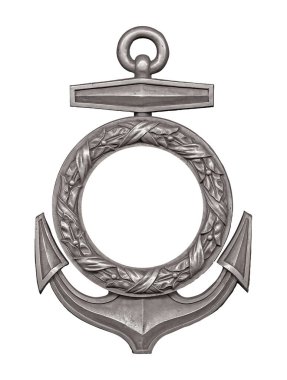 Gümüş çapa beyaz arka plan üzerinde izole. Kırpma yolu ile tasarım öğesi