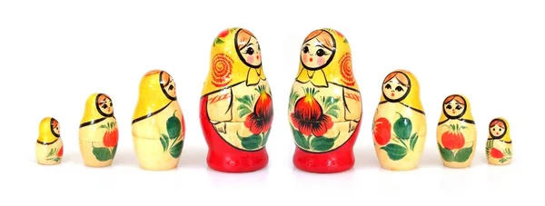 Traditional Russian Wooden Toy Matryoshka Isolated White Background — Stock Photo, Image