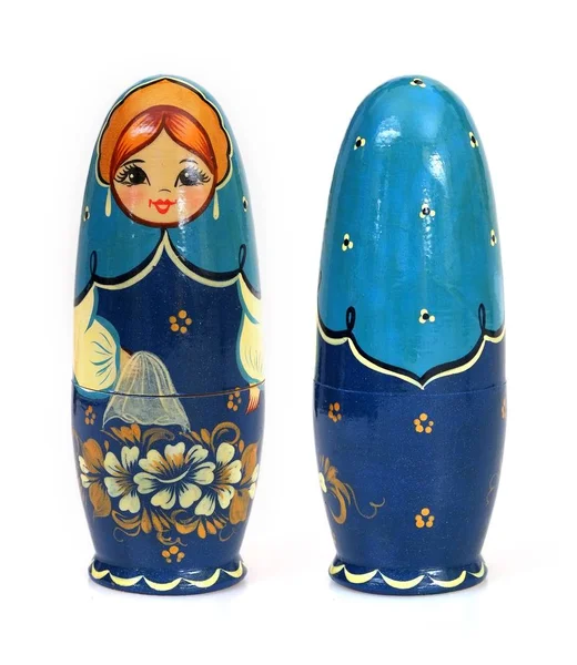 Traditional Russian Wooden Toy Matryoshka Isolated White Background — Stock Photo, Image