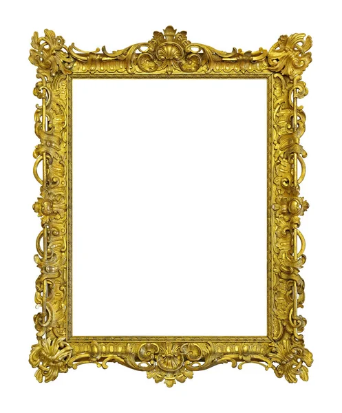 Golden Frame Paintings Mirrors Photo Isolated White Background Design Element — Stock Photo, Image