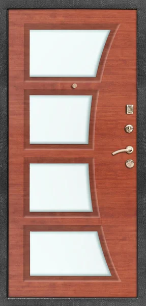 Model Vstupních Kovových Dveří Izolovaných Bílém Pozadí — Stock fotografie