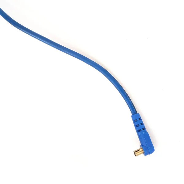 Blue Sync Cable Isolated White Background — Stock Photo, Image