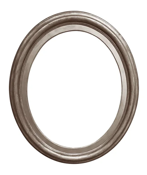 Silver Oval Ram För Målningar Speglar Eller Foto Isolerad Vit — Stockfoto