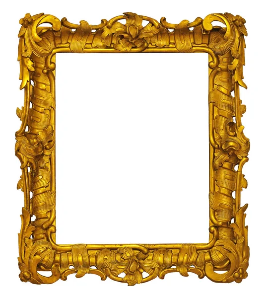 Golden Frame Paintings Mirrors Photo Isolated White Background Design Element — Stock Photo, Image