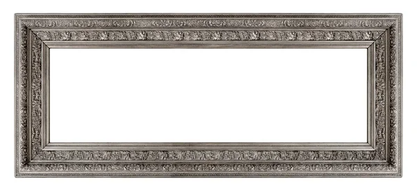 Panoramic Silver Frame Paintings Mirrors Photo Isolated White Background Design — Stock Photo, Image