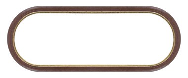 Panoramik ahşap oval çerçeve beyaz arka planda izole edilmiş resimler, aynalar veya fotoğraf için. Kırpma yolu ile tasarım ögesi