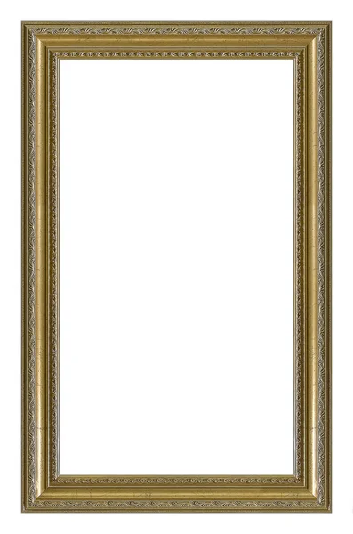 Golden Frame Paintings Mirrors Photo Isolated White Background Stock Image