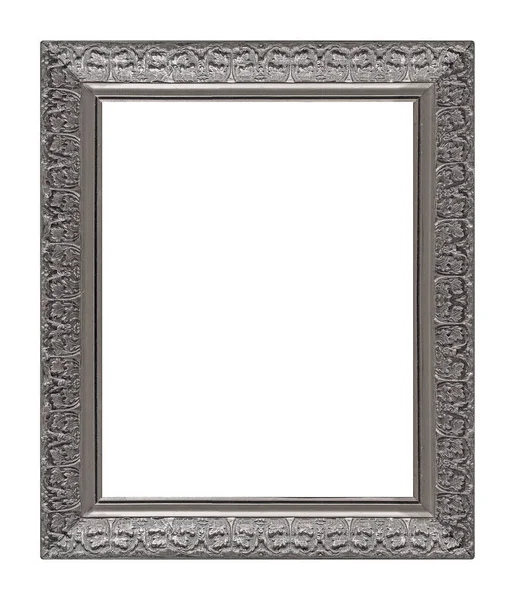 Zilveren Frame Voor Schilderijen Spiegels Foto Geïsoleerd Witte Achtergrond Ontwerpelement — Stockfoto