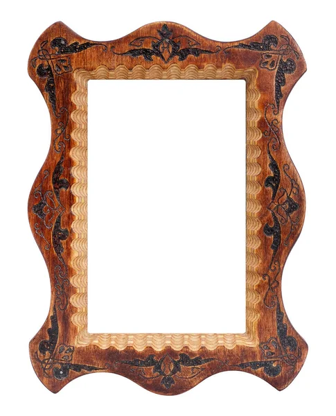 Holzrahmen Für Gemälde Spiegel Oder Foto Isoliert Auf Weißem Hintergrund — Stockfoto