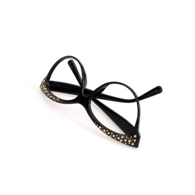 Bir portreye başvurmak için beyaz arkaplanda izole edilmiş gözlük