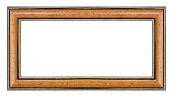 Wooden Frame Paintings Mirrors Photo Isolated White Background — Stock Photo, Image