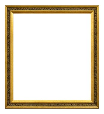 Tablolar, aynalar veya beyaz arkaplanda izole edilmiş fotoğraf için ahşap çerçeve