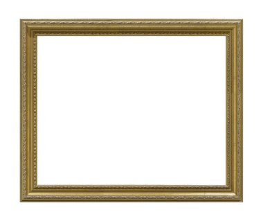 Beyaz arkaplanda izole edilmiş resimler, aynalar veya fotoğraf için altın çerçeve